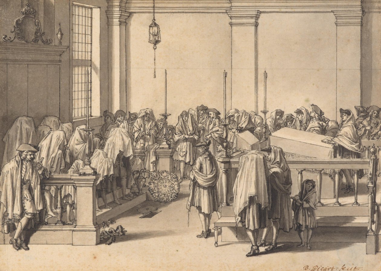 Požehnání lidu kněžími v portugalské synagoze v Haagu od Bernard Picart