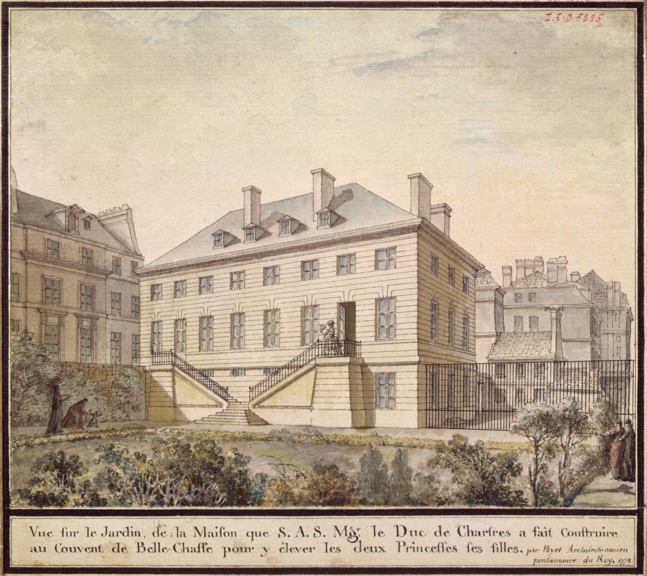 Pavilon v Bellechasse, 1778 (wc na papíře) od Bernard Poyet