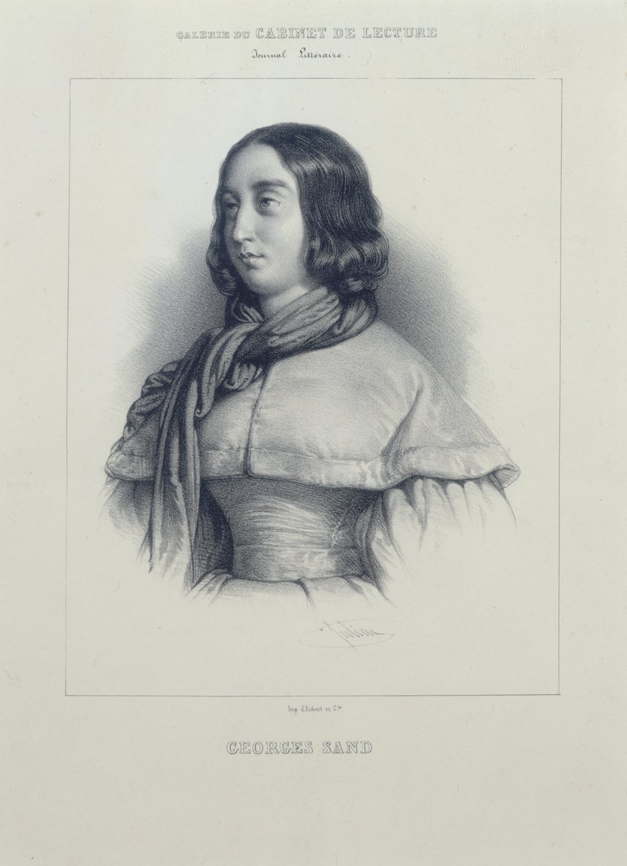 Portrét George Sandové. od Bernard Romain Julien