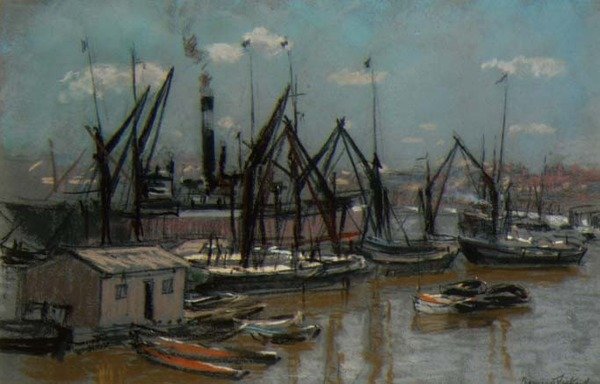 Přístavní scéna (pastel na papíře) od Bernard Sickert