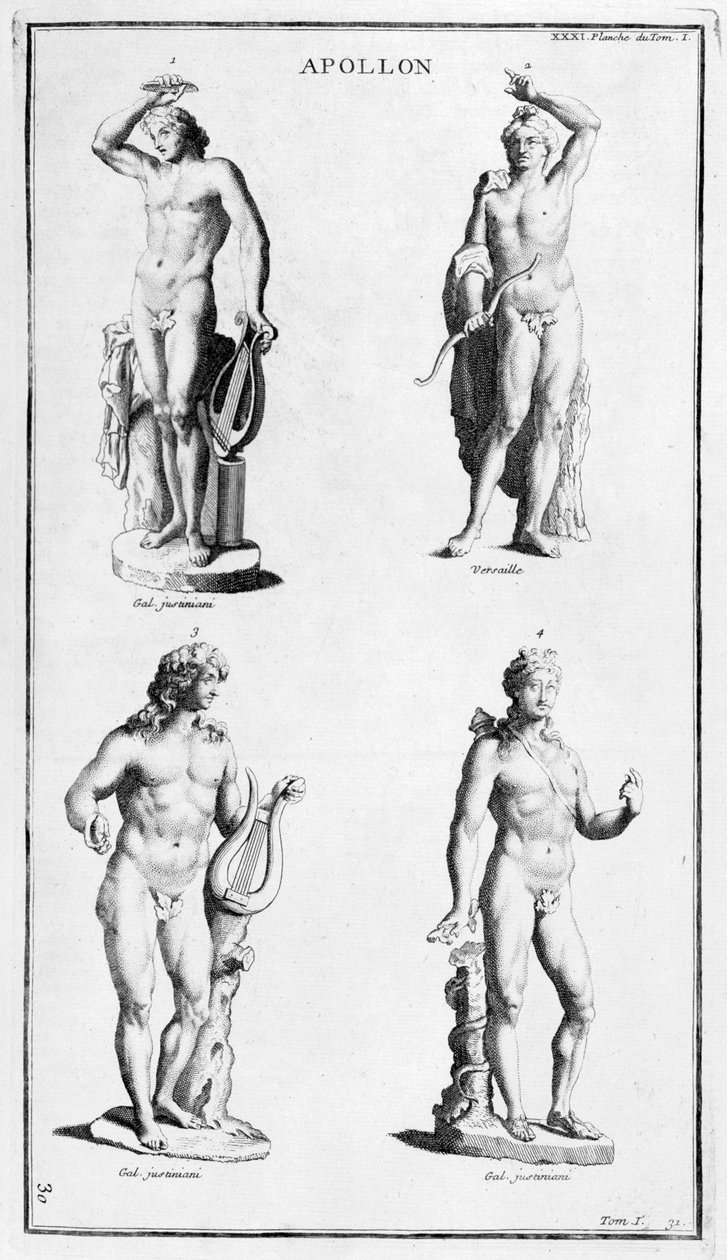 Apollo, 1757 od Bernard de Montfaucon