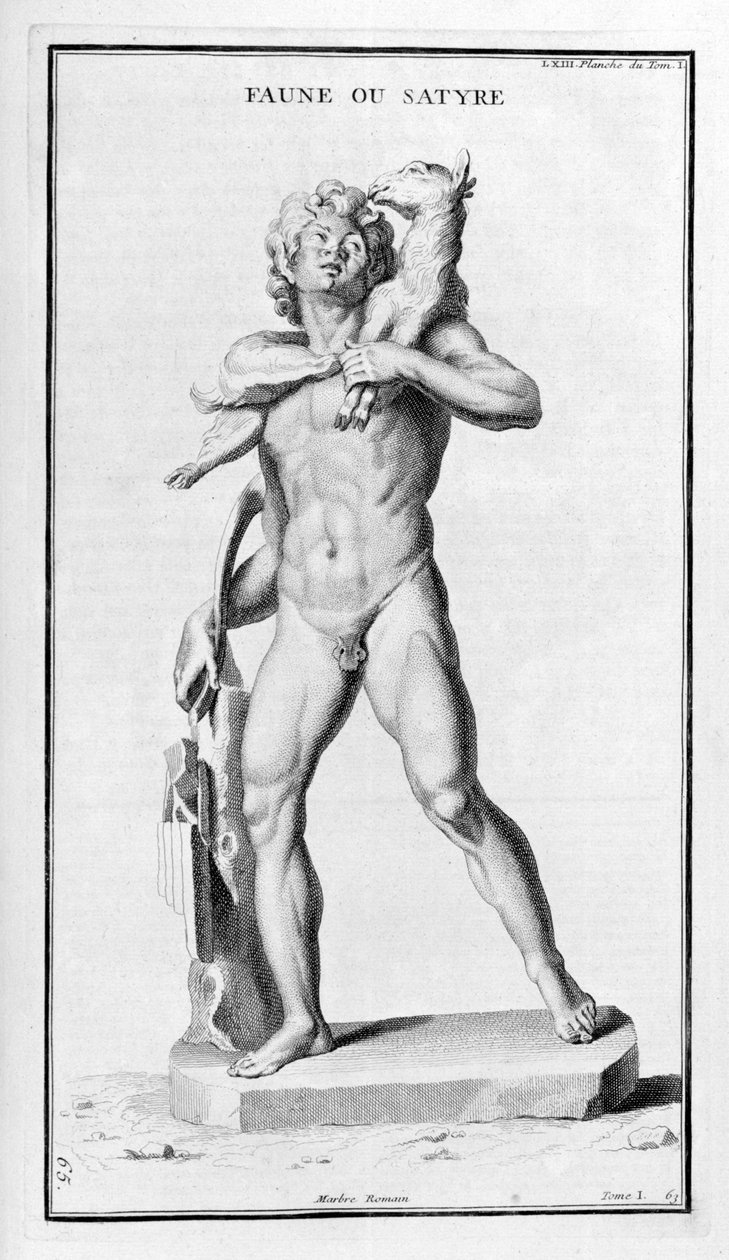 Faun nebo Satyr, podle římské sochy, 1757 od Bernard de Montfaucon