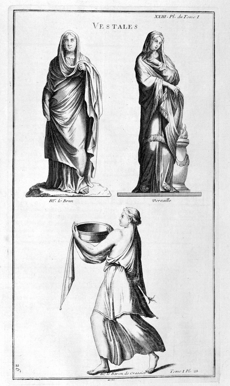 Vestal, 1747 od Bernard de Montfaucon