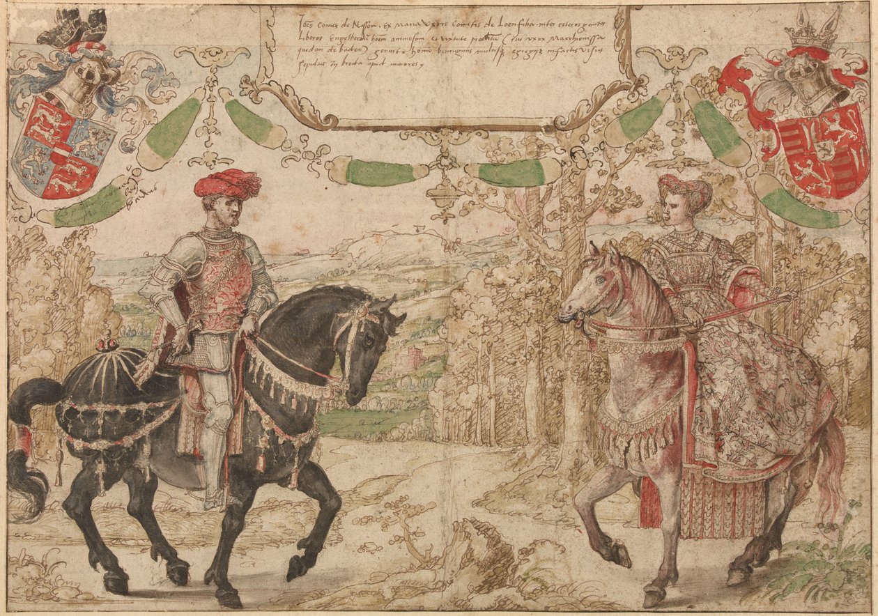 Hrabě Jan Johann IV. z Nassau a jeho manželka Maria, hraběnka z Loonu a Heinsbergu, asi 1530 od Bernard van Orley