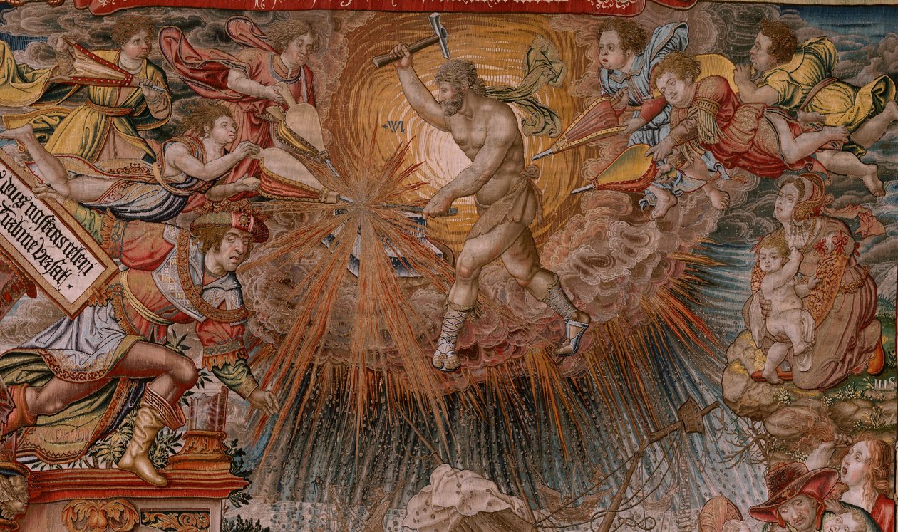 Flemish tapestry. Series The Honours. Fortune, The way to the Honours (La Fortuna, Camino de los Honores). Fifth tapestry in the series. Model Cartoonists from the circle of Bernard van Orley and Jan Gossaert de Mabuse. Manufacture Pieter van Aelst, Brusse od Bernard van Orley