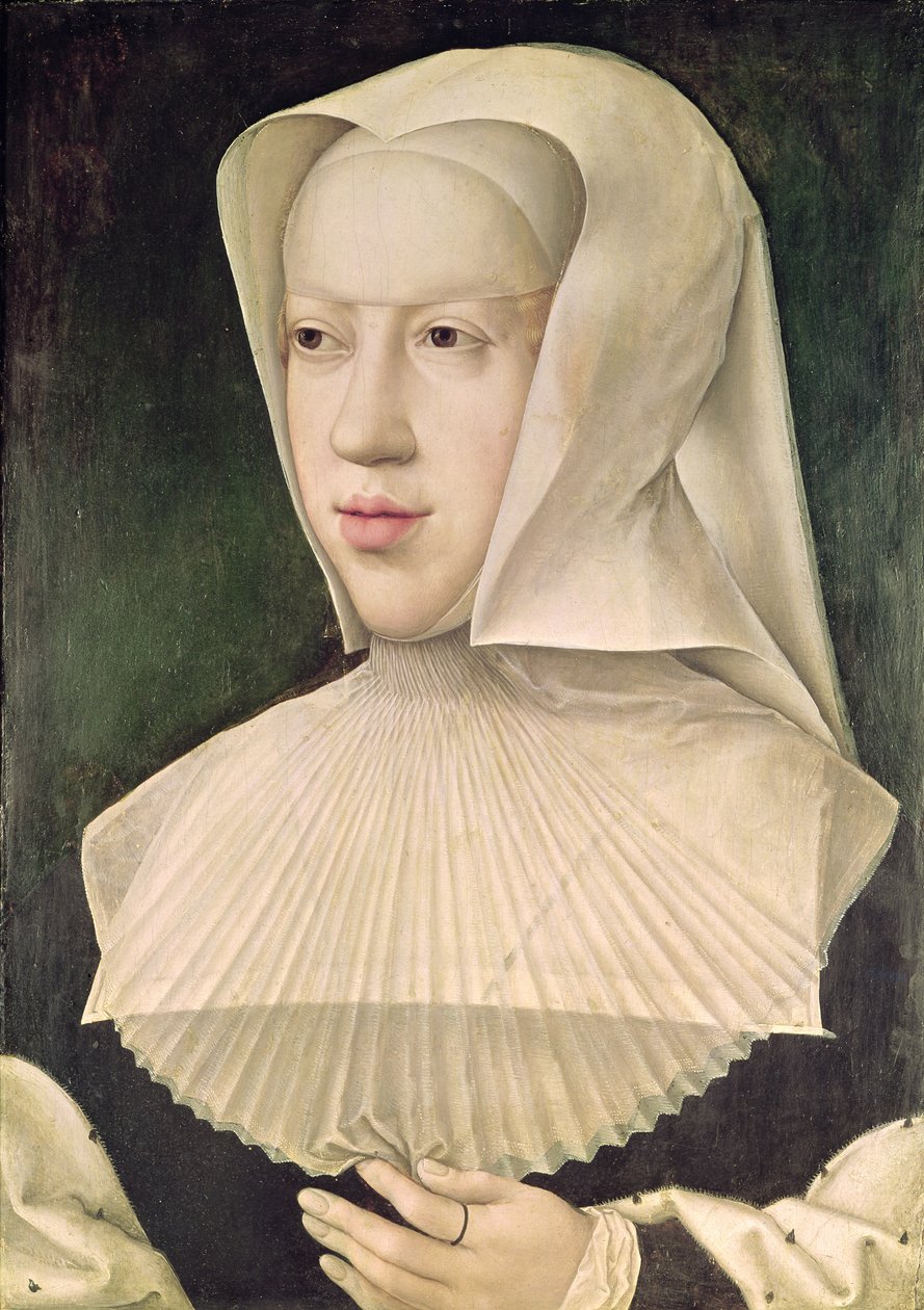 Marguerite de Habsbourg (1480-1530) vévodkyně Savojská (olej na desce) od Bernard van Orley