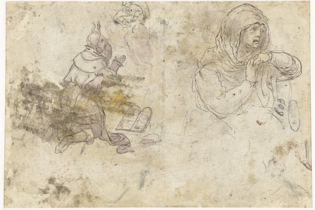 Mojžíš a truchlící Marie nebo Máří Magdalena od Bernard van Orley