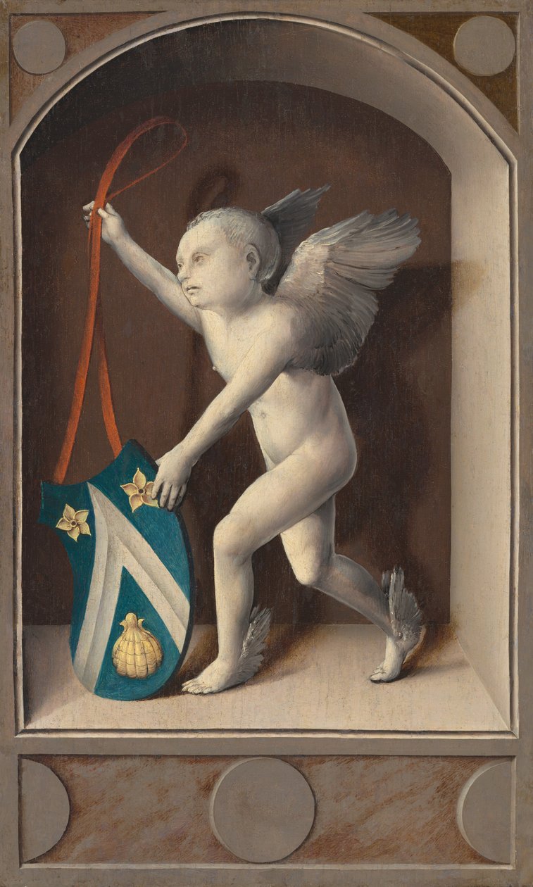 Putto s pažemi Jacquese Coëna [reverzní] od Bernard van Orley