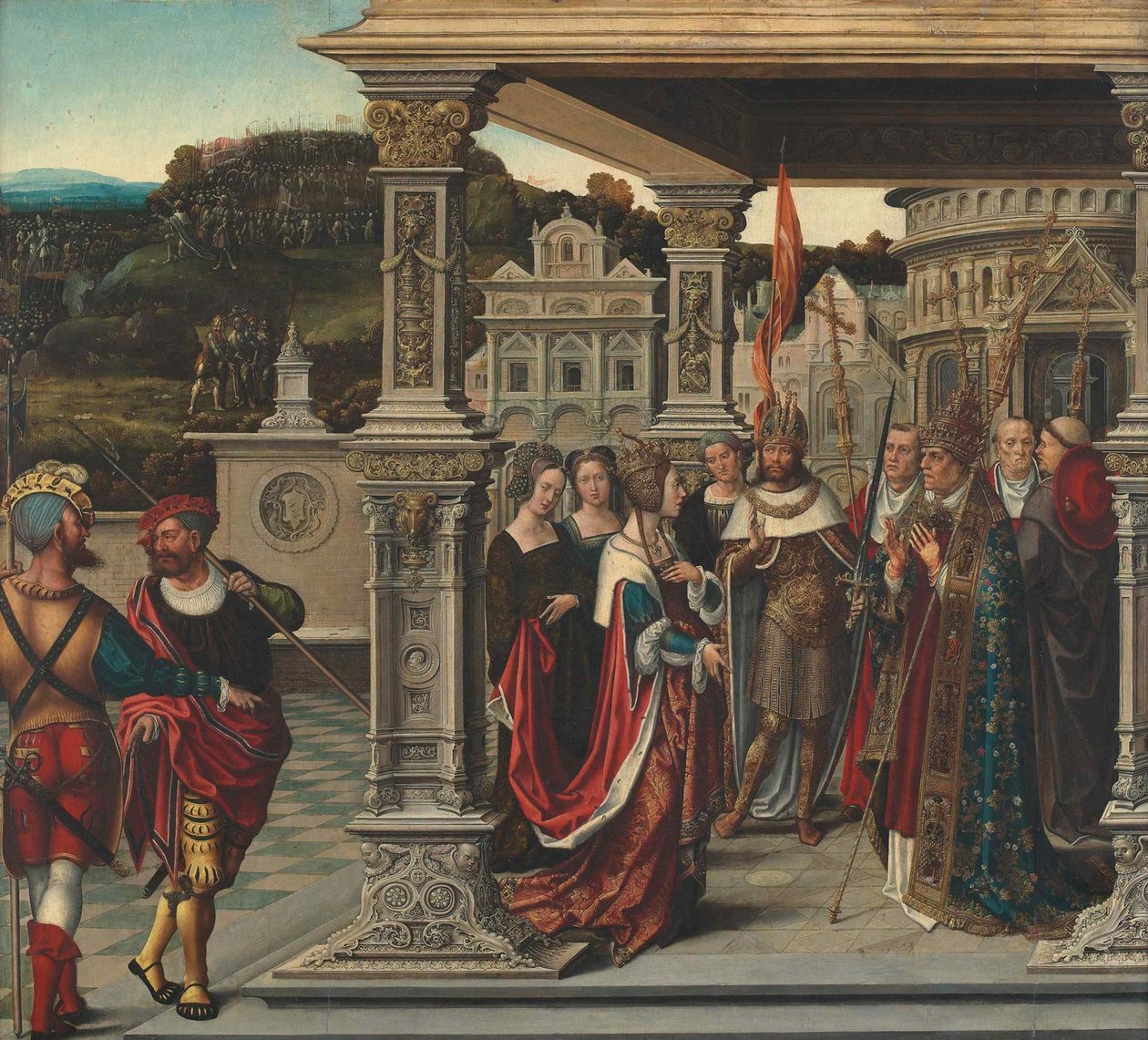 Svatá Helena před papežem v Římě, cca 1510-1520. od Bernard van Orley
