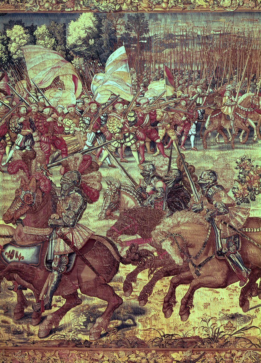 Bitva u Pavie, 24. února 1525 detail tapisérie z roku 156716 od Bernard van Orley