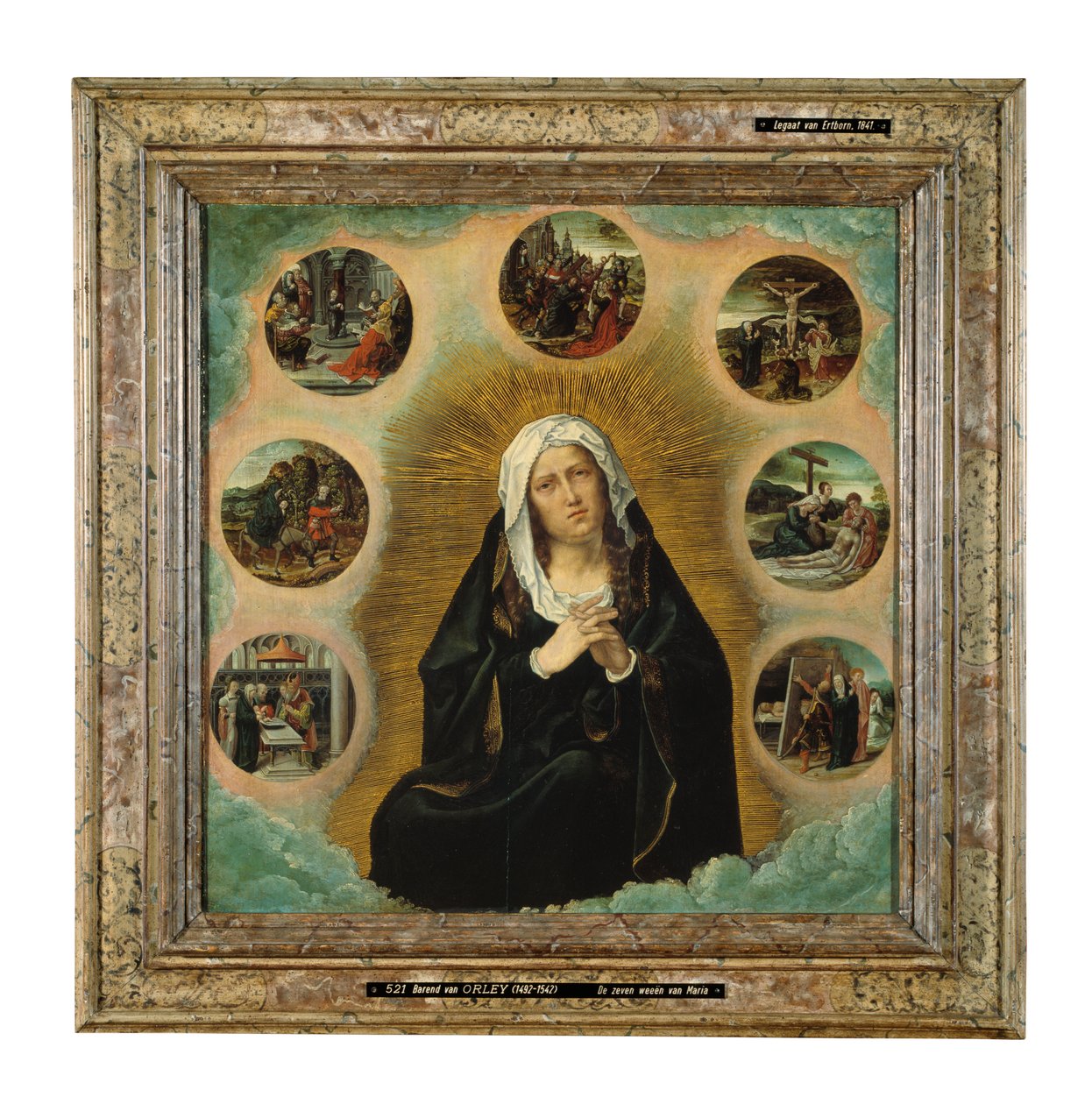 Sedm bolestí Marie (olej na desce) od Bernard van Orley