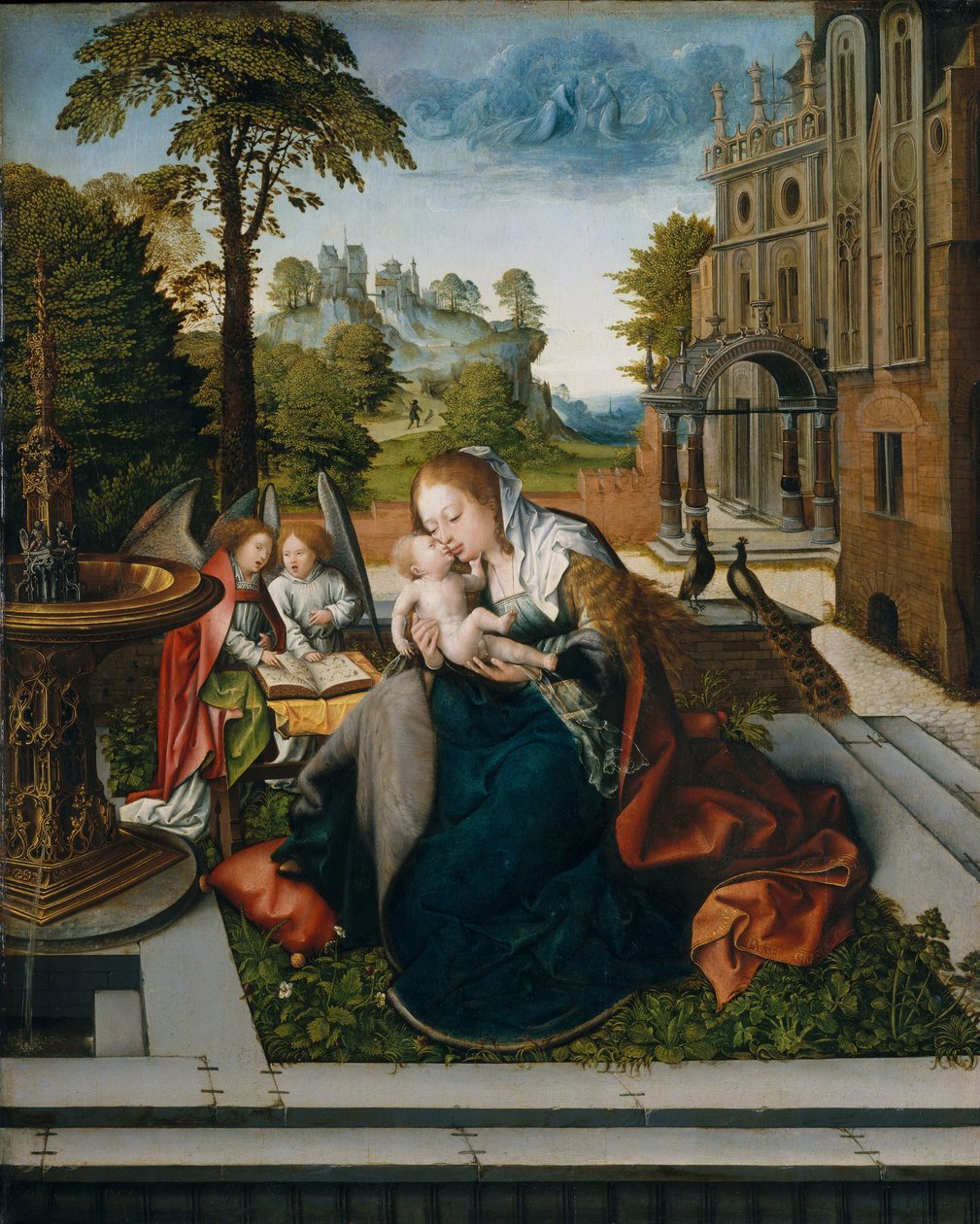 Panna a dítě s anděly, kolem 1518 od Bernard van Orley