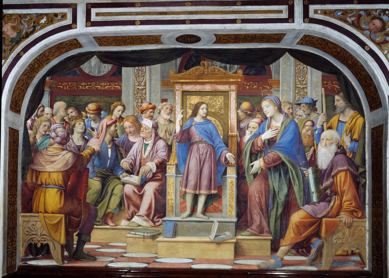 Spor v chrámu aneb Kristus mezi lékaři, 1525 od Bernardino Luini