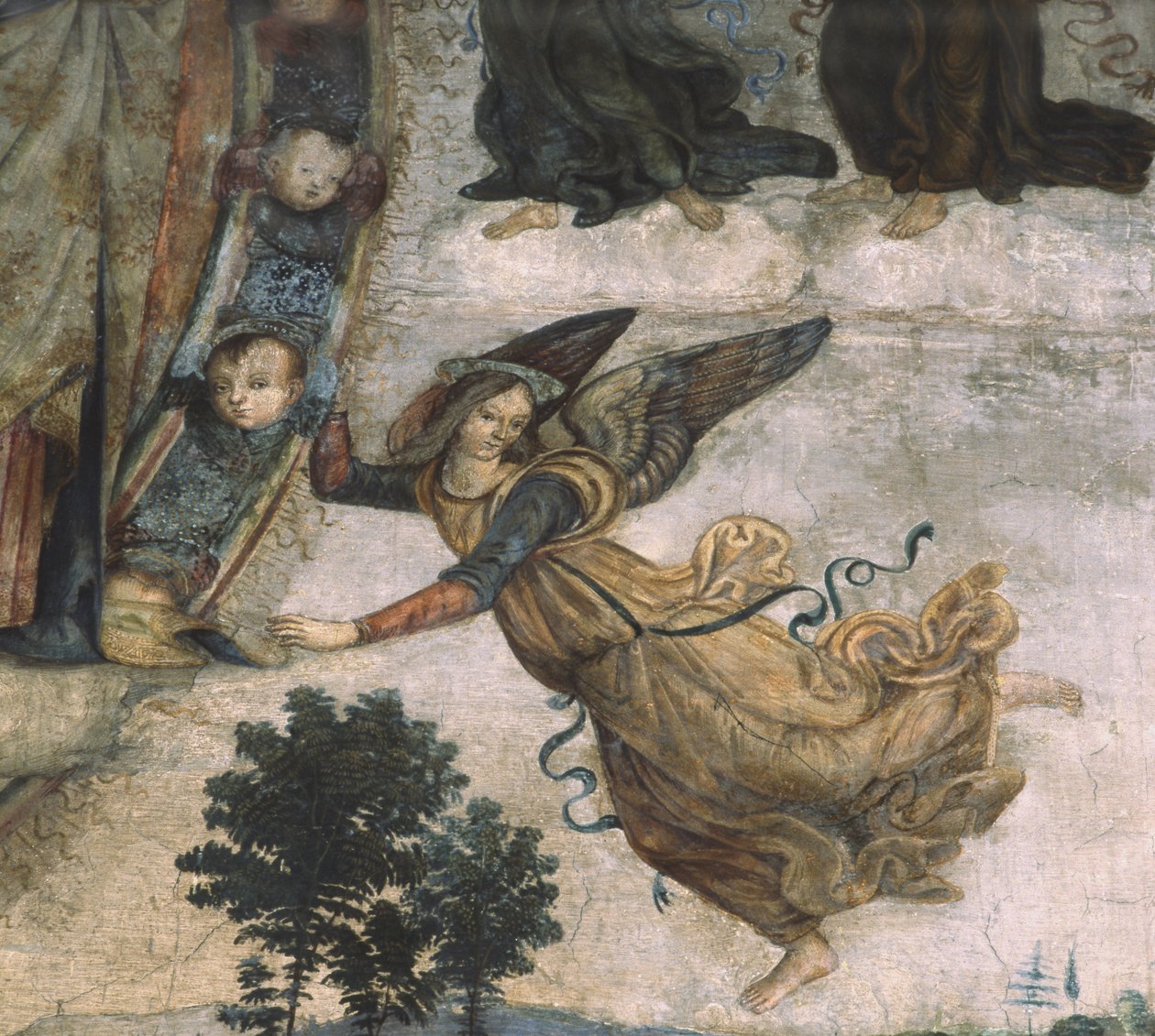 Detail výjevů ze života Marie, c.1484-92 freska od Bernardino di Betto Pinturicchio