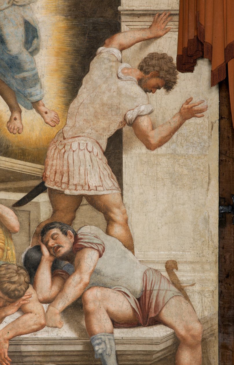 Counterfaccata, Bernardino Gatti, Vzkříšení 1529, Detail od Bernardino Gatti