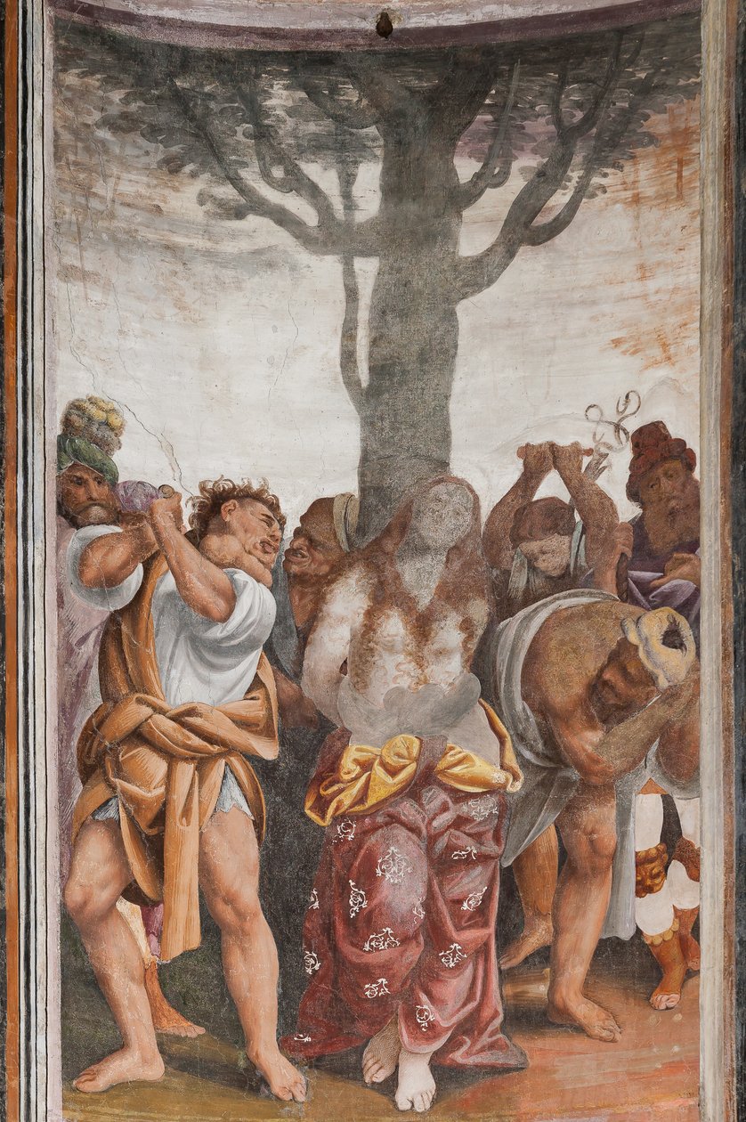 Detail Umučení svaté Kateřiny (freska) od Bernardino Lanino