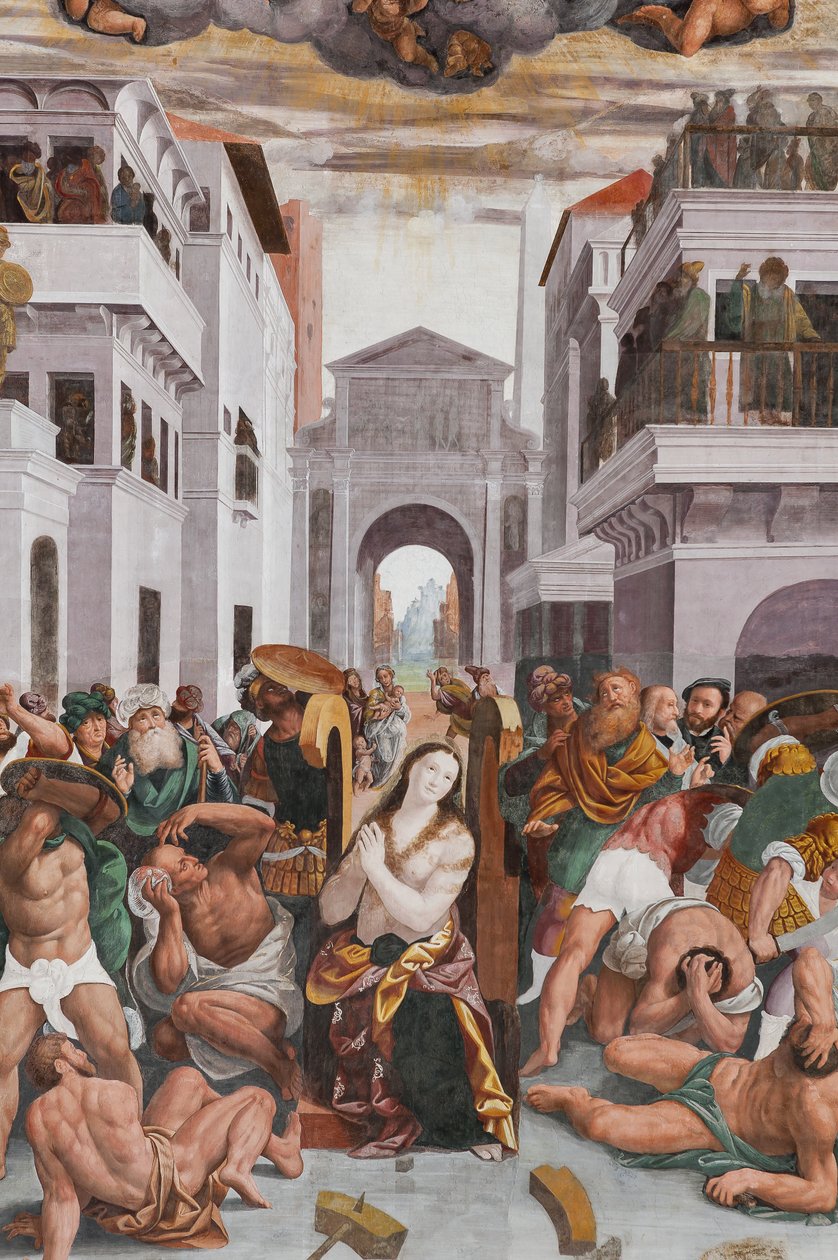 Detail Umučení svaté Kateřiny (freska) od Bernardino Lanino