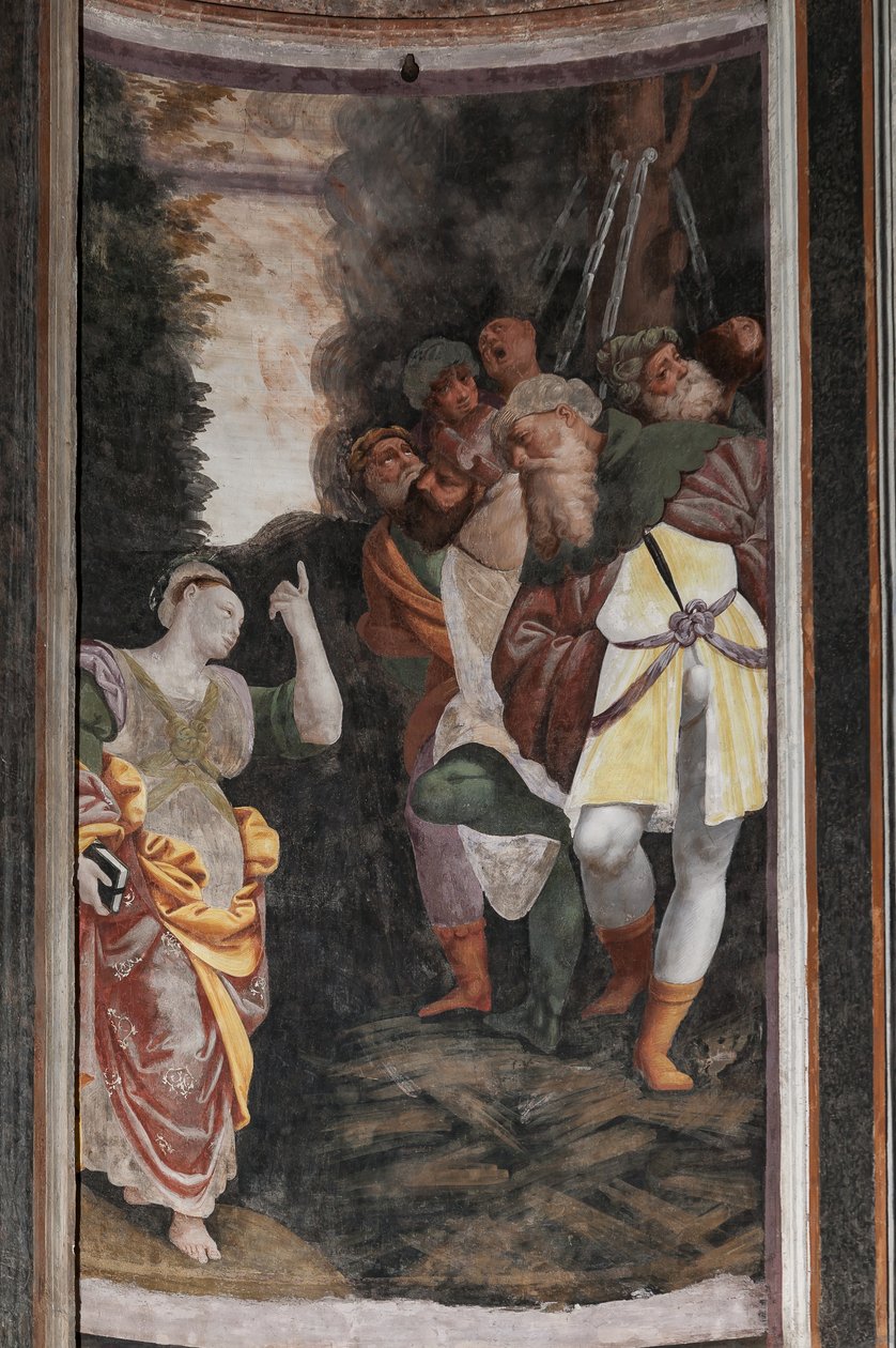 Detail Umučení svaté Kateřiny (freska) od Bernardino Lanino