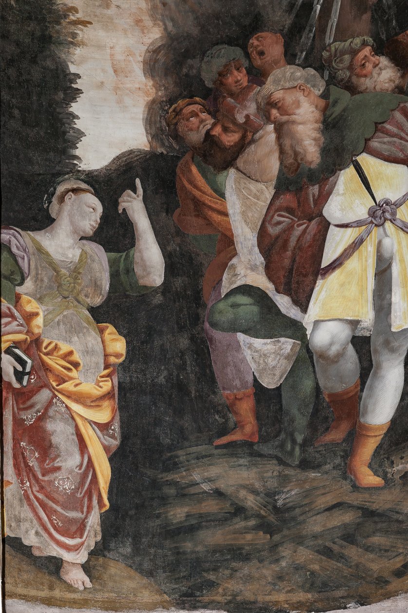 Detail Umučení svaté Kateřiny (freska) od Bernardino Lanino