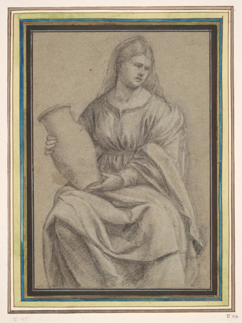 Žena držící vázu od Bernardino Licinio