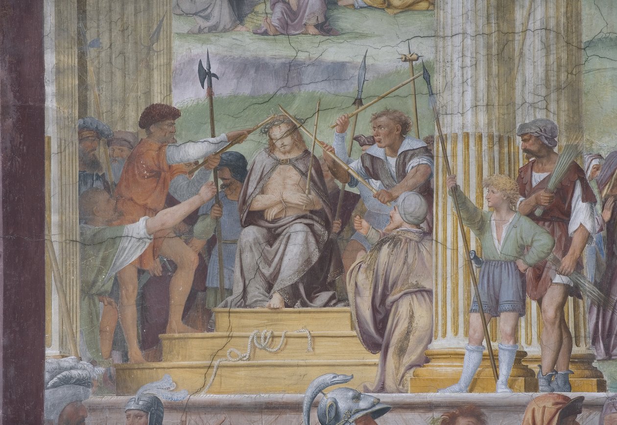 Detail umučení a ukřižování Krista od Bernardino Luini