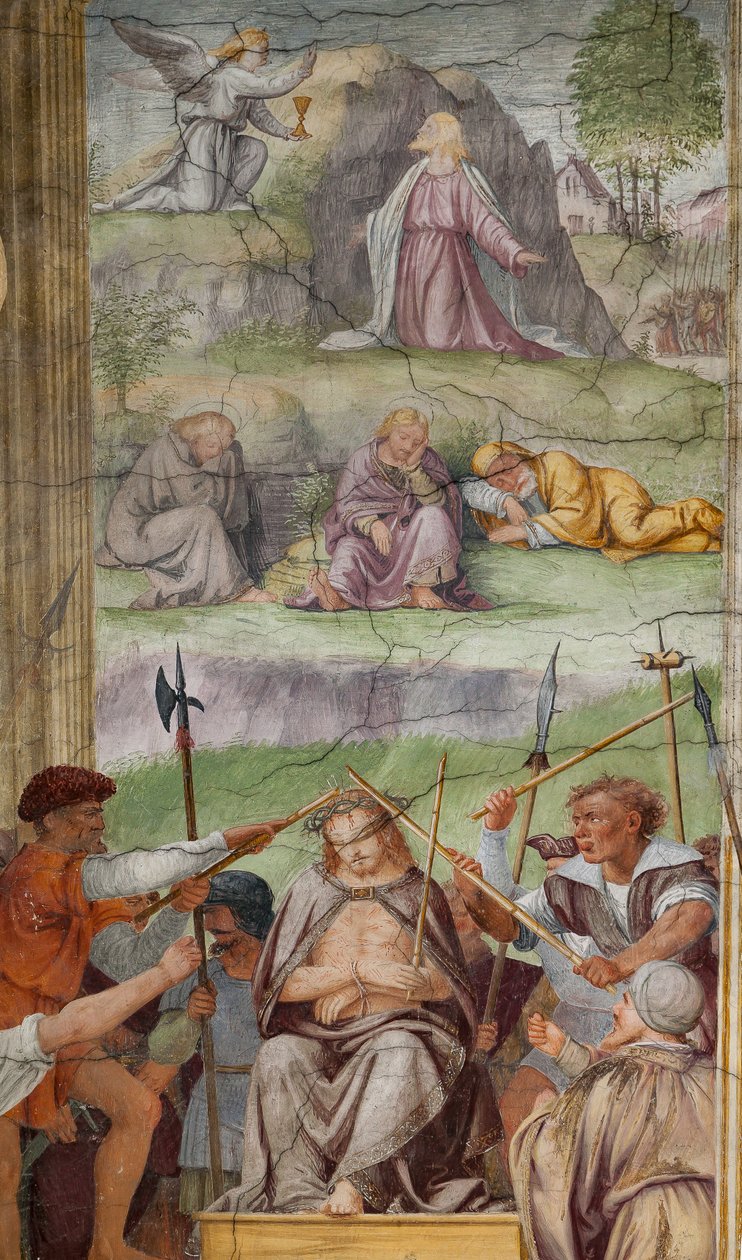 Detail umučení a ukřižování Krista od Bernardino Luini