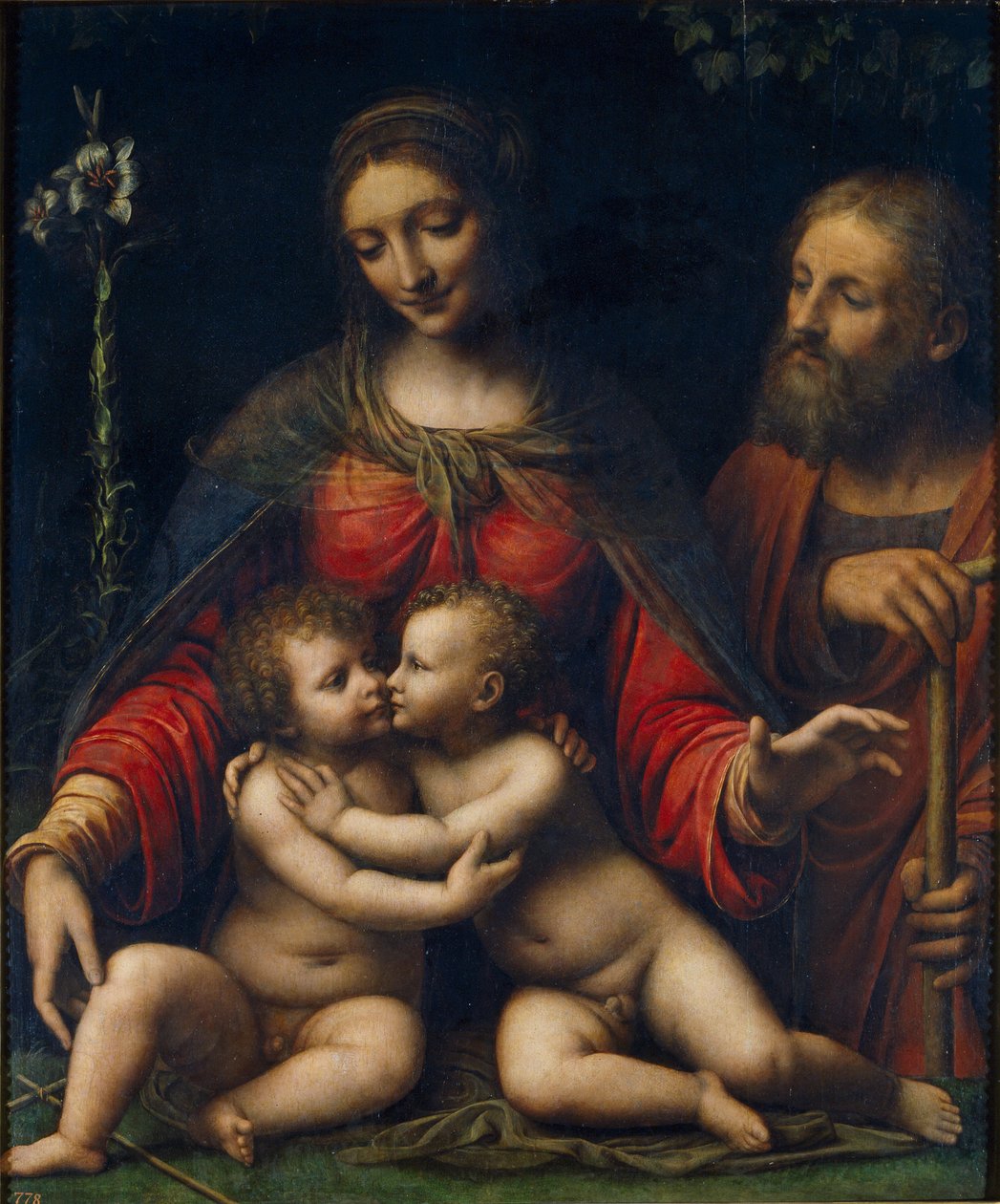 "Svatá rodina se svatým Janem Křtitelem"" (Svatá rodina s Janem Křtitelem) Malba Bernardina Luiniho (kolem 1480-1532) Rozměr 100x84 cm Museo del Prado, Madrid od Bernardino Luini