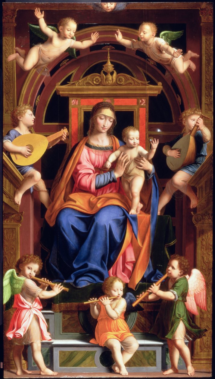 Madonna a dítě na trůnu od Bernardino Luini