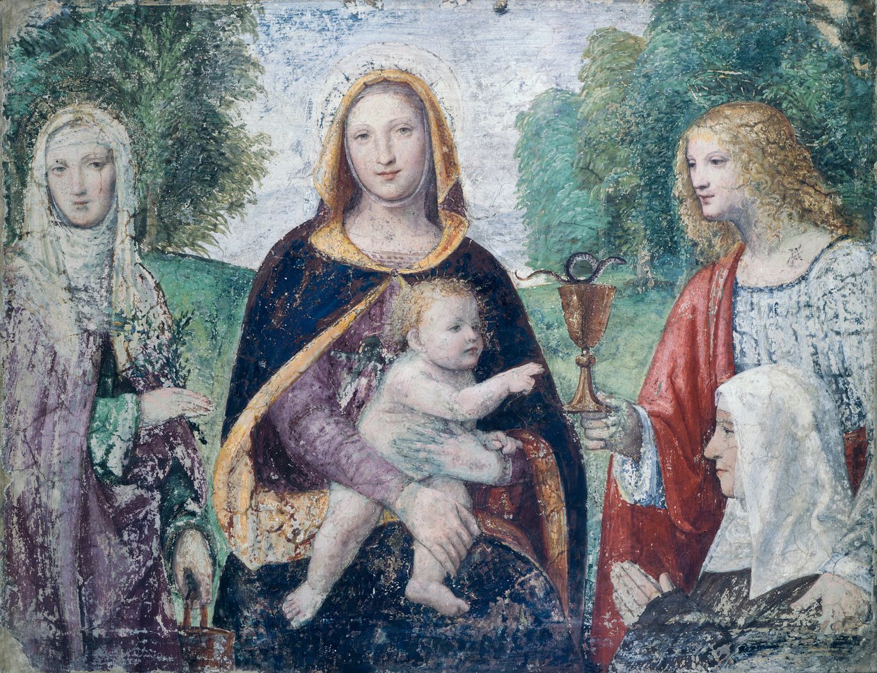Madonna a dítě se svatými, Bernardino Luini (1485-cca 1532) od Bernardino Luini