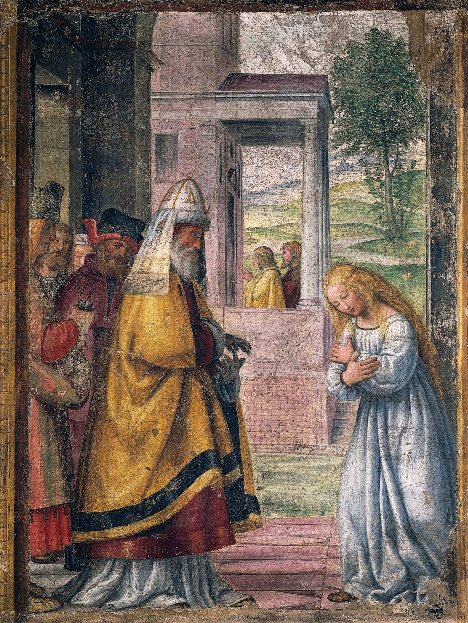 Marie se loučí v chrámu, freska Bernardina Luiniho (1480-1532) z kaple svatého Josefa v kostele Santa Maria della Pace v Miláně. od Bernardino Luini