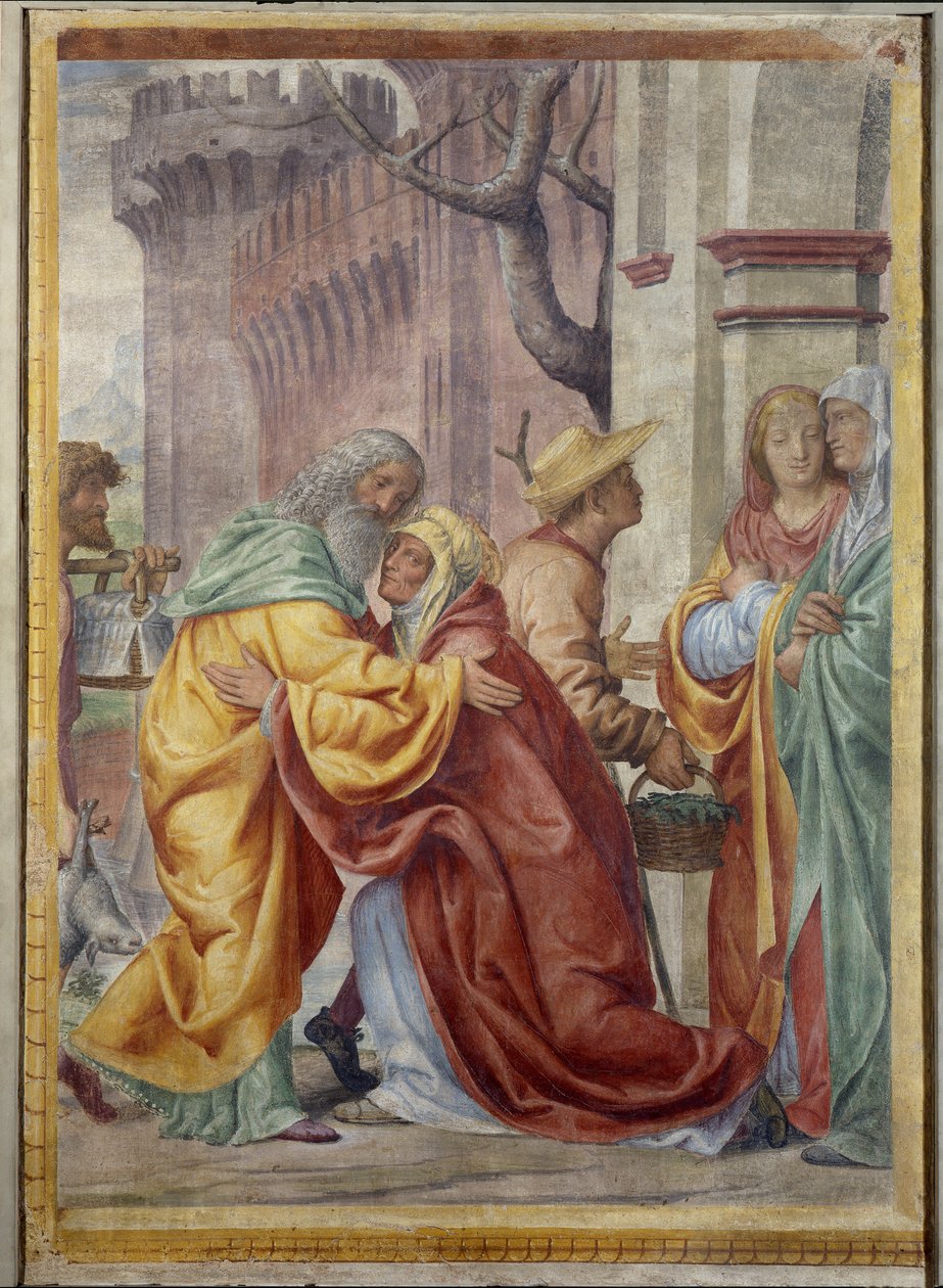 Setkání sv. Anny a svatého Joachima u zlatých dveří od Bernardino Luini