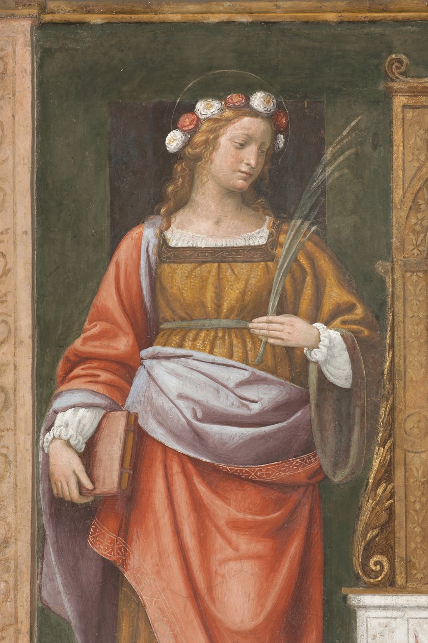 Saint Rose (freska) (detail 3497195) od Bernardino Luini