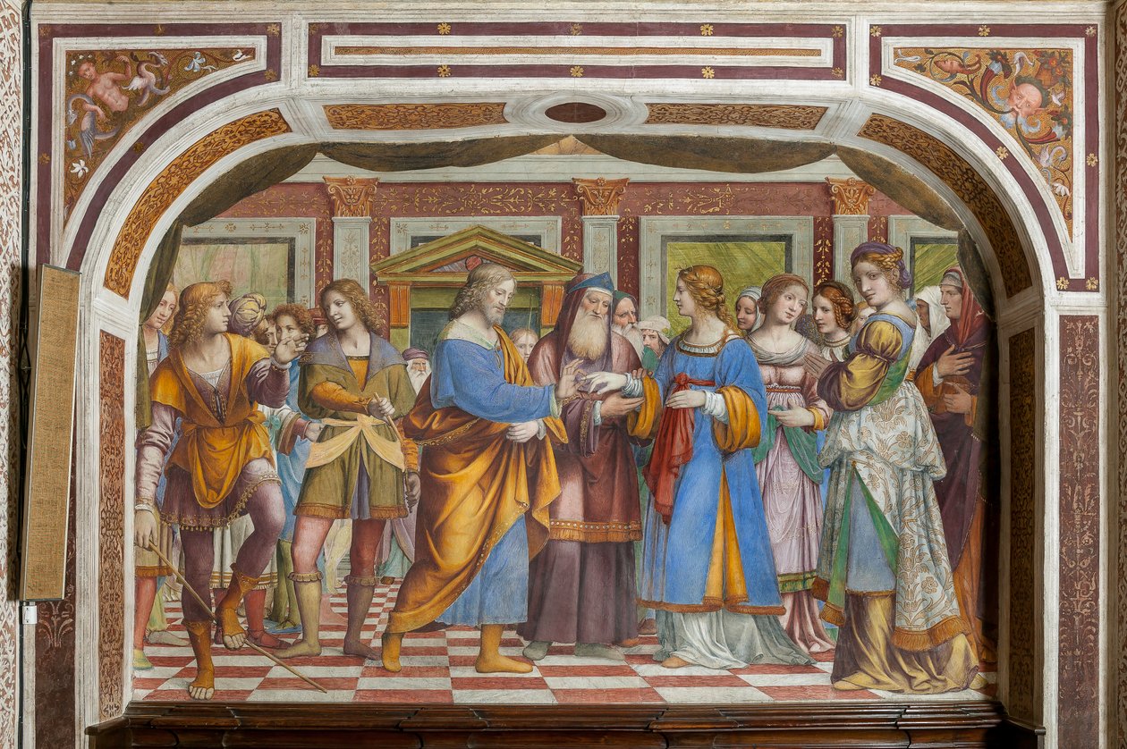 Svatba Panny Marie (freska) od Bernardino Luini