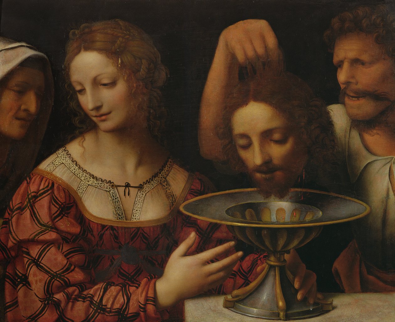 Kat předkládá Herodiadě hlavu Jana Křtitele, 1527 od Bernardino Luini