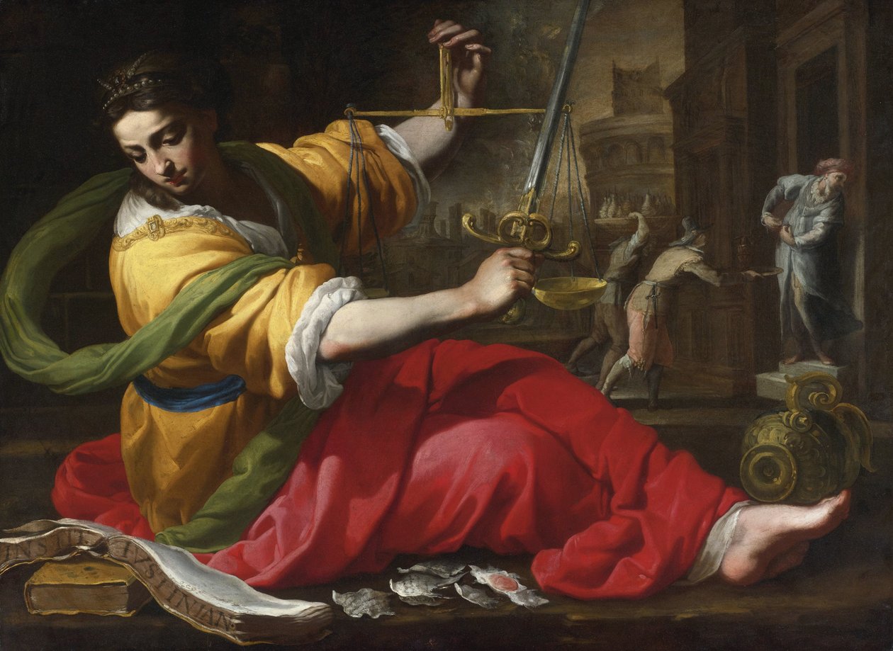Alegorie spravedlnosti par Mei, Bernardino (1612-1676) od Bernardino Mei