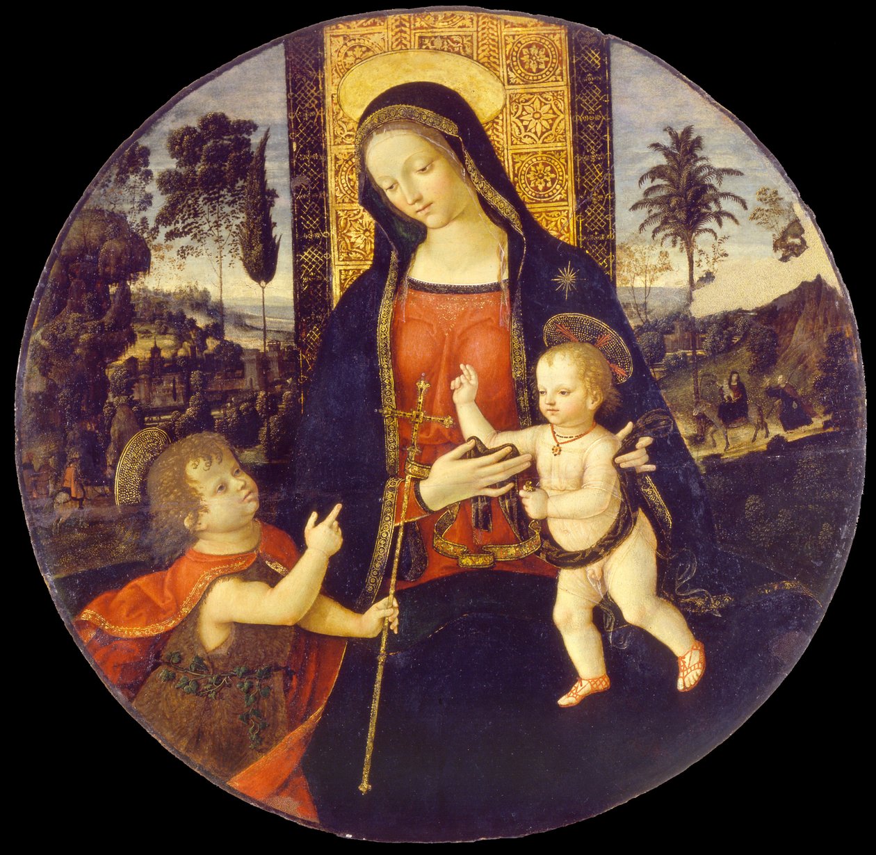 Panna a dítě s Janem Křtitelem jako chlapec, 1490-1500 od Bernardino Pinturicchio
