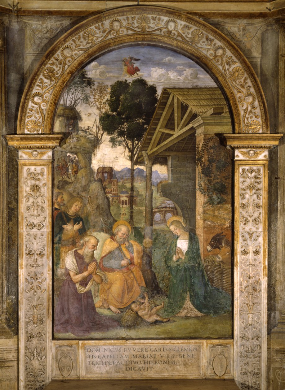 Adorace dítěte od Bernardino di Betto Pinturicchio