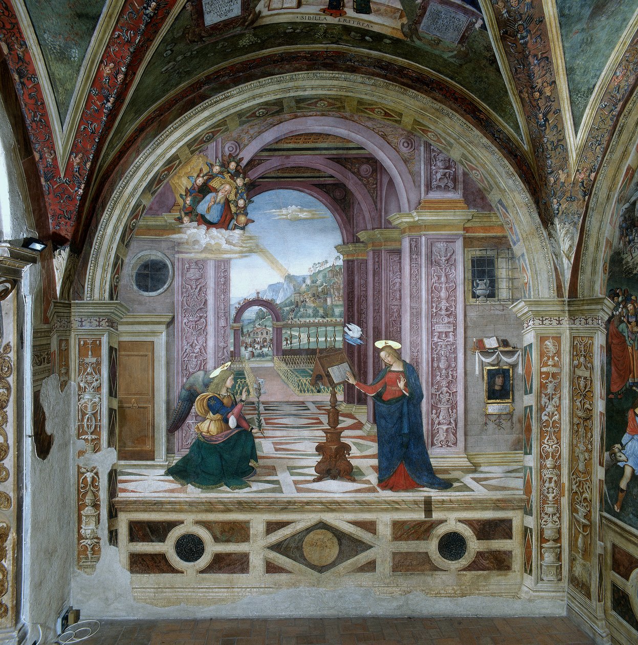 Zvěstování (freska) od Bernardino di Betto Pinturicchio