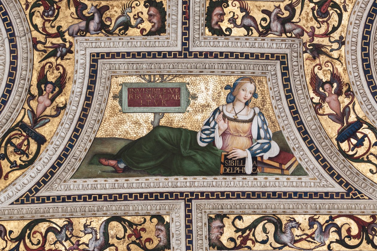 Delphic Sibyla, detail Sibyls (freska od Bernardino di Betto Pinturicchio