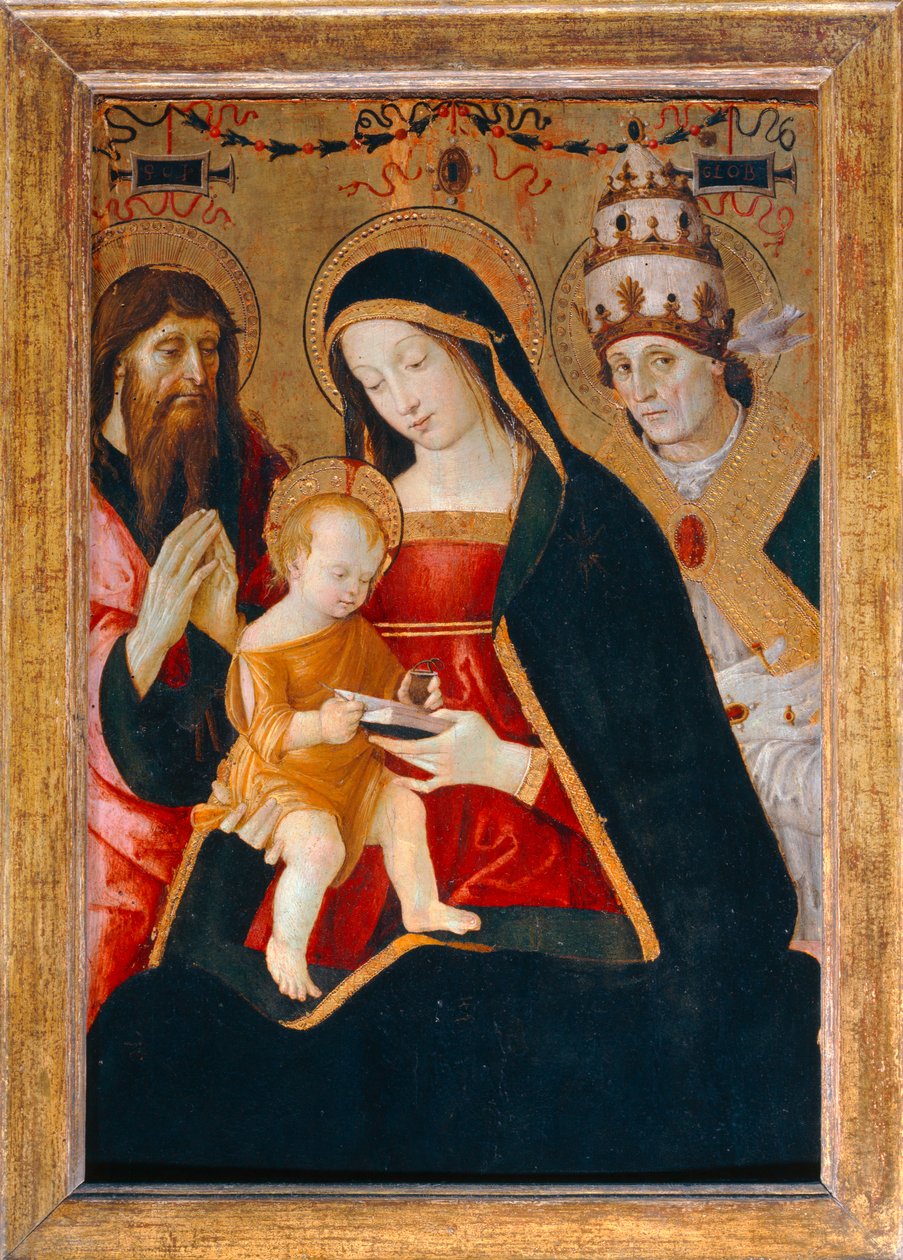 Panna s dítětem mezi svatým Jeronýmem a svatým... od Bernardino di Betto Pinturicchio