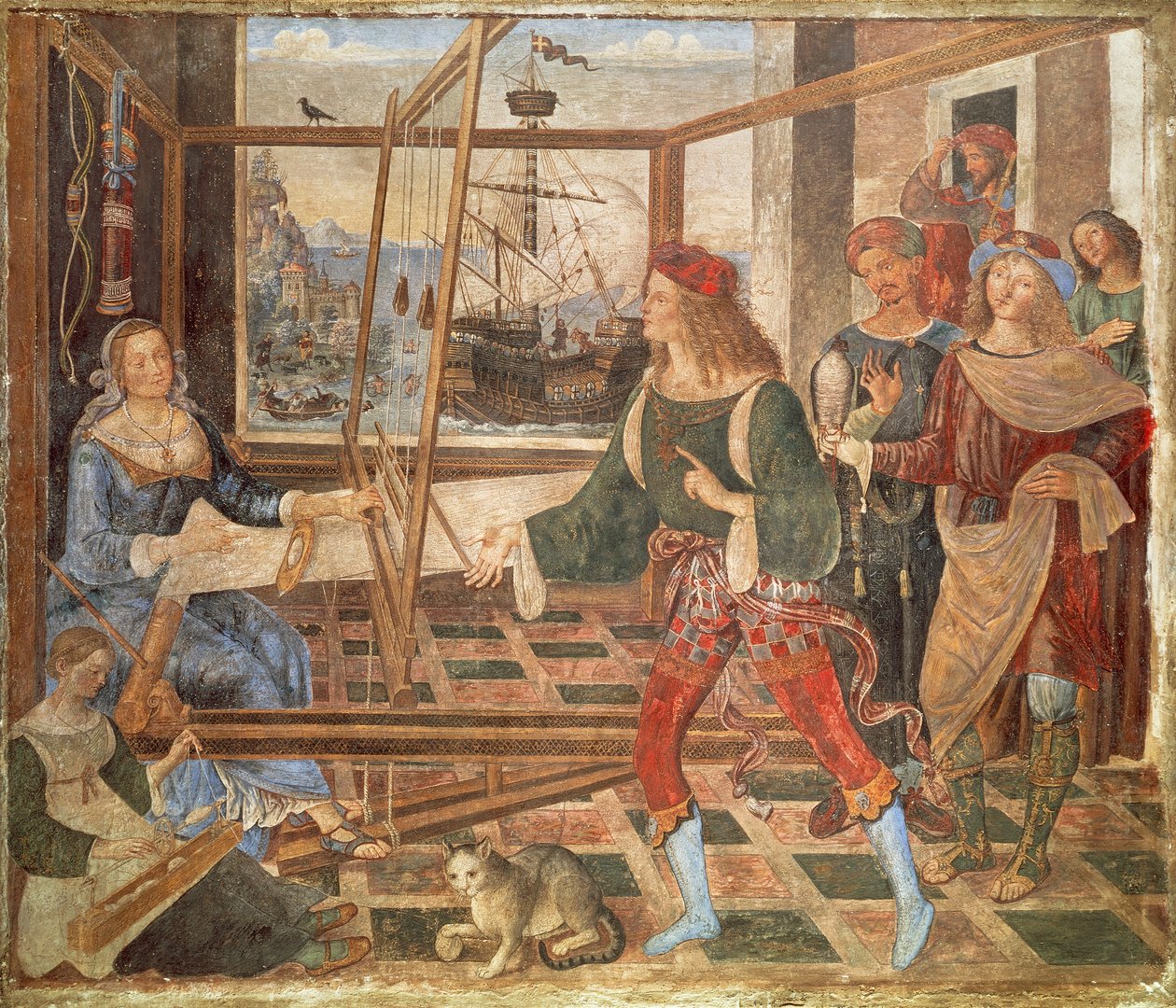 Návrat Odyssea k Penelope od Bernardino di Betto Pinturicchio