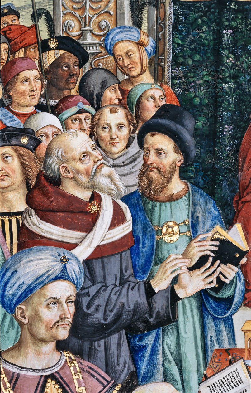 Knihovna Piccolomini, jihozápadní stěna: „Pius II předsedá Mantovskému sněmu, 1. června od Bernardino di Betto Pinturicchio