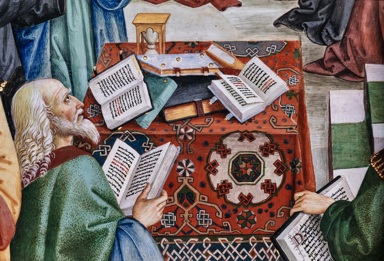 Knihovna Piccolomini, jihozápadní stěna: „Pius II předsedá Mantovskému sněmu, 1. června od Bernardino di Betto Pinturicchio