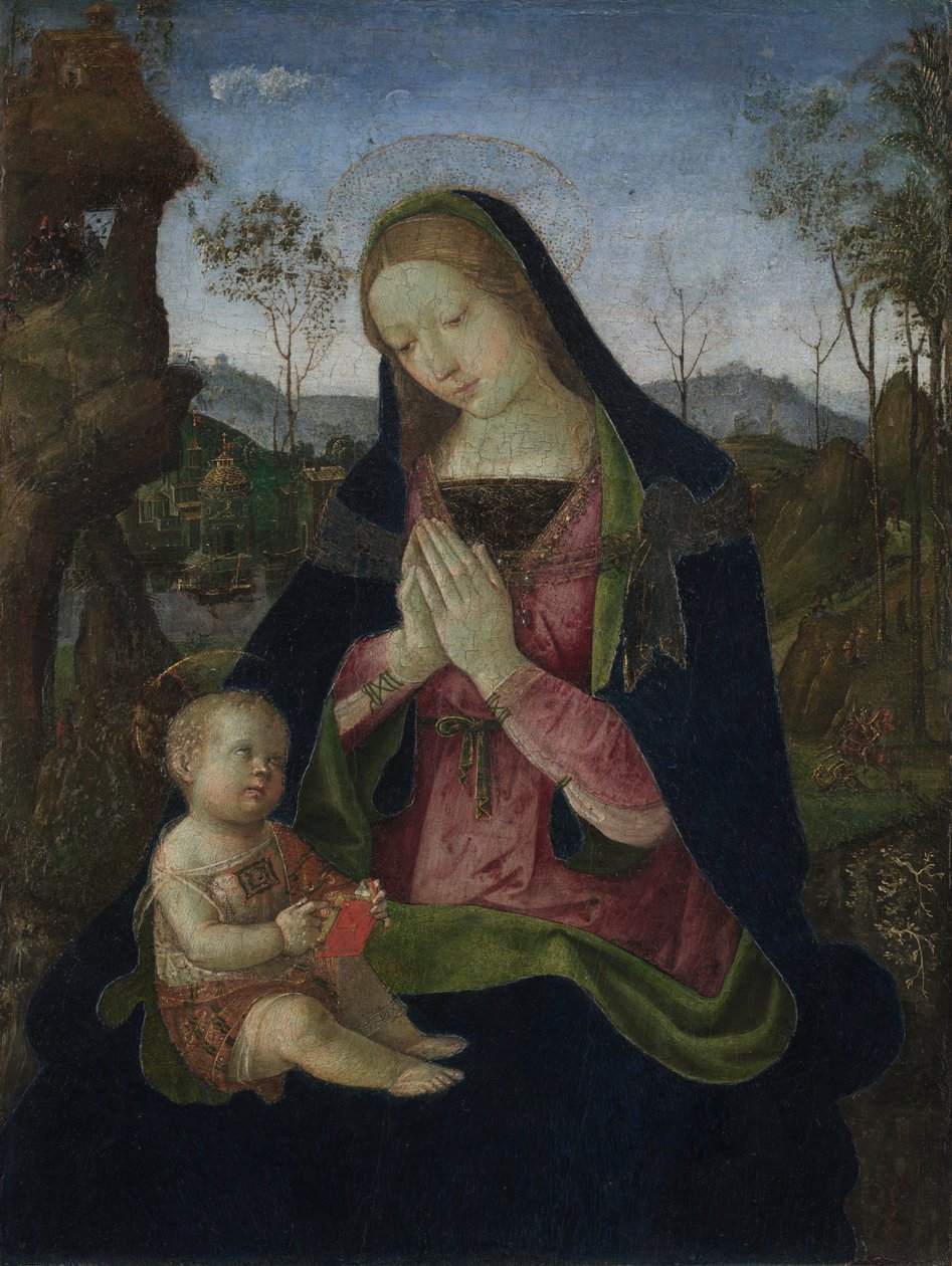 Panna s dítětem, asi 1490-1500 (tempera a olej na dřevě) od Bernardino di Betto Pinturicchio