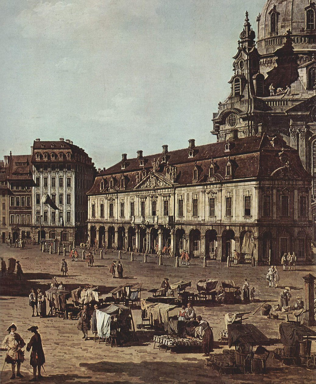 Pohled na Drážďany, Neumarkt z Moritzstrasse od Bernardo Bellotto
