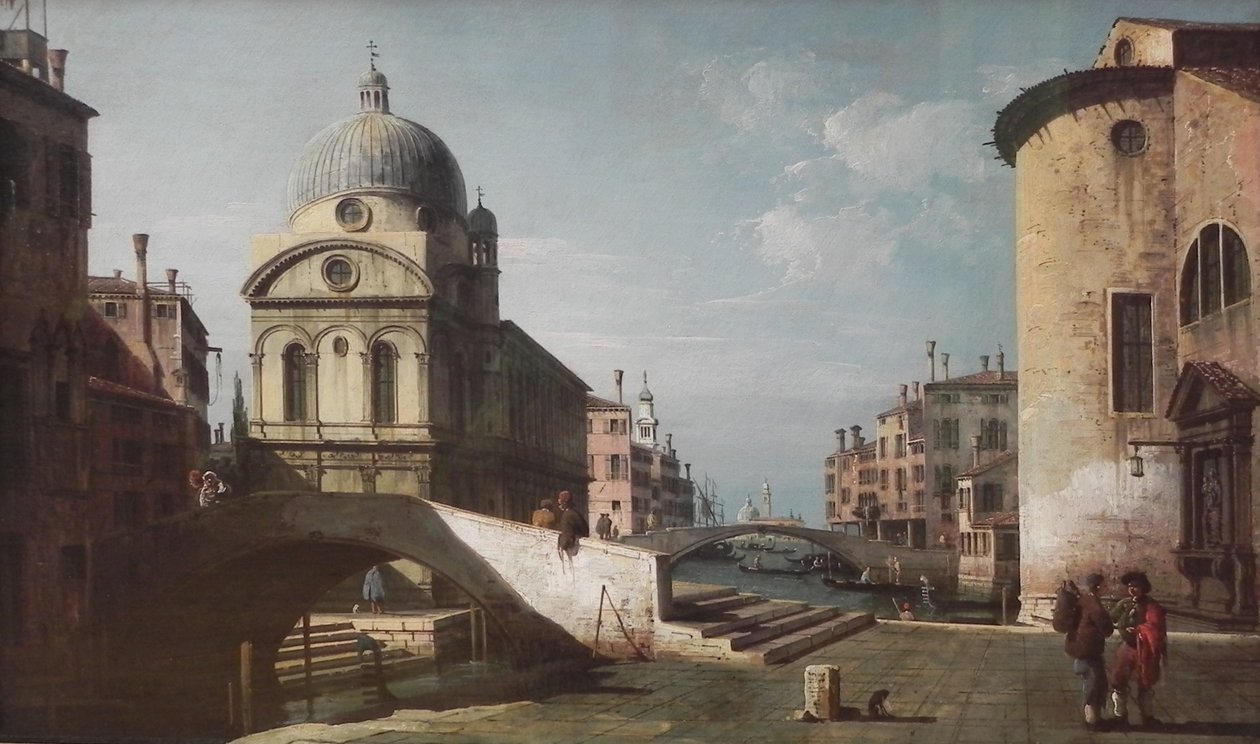 Architektonická fantazie se Santa Maria dei Miracoli, Benátky od Bernardo Bellotto