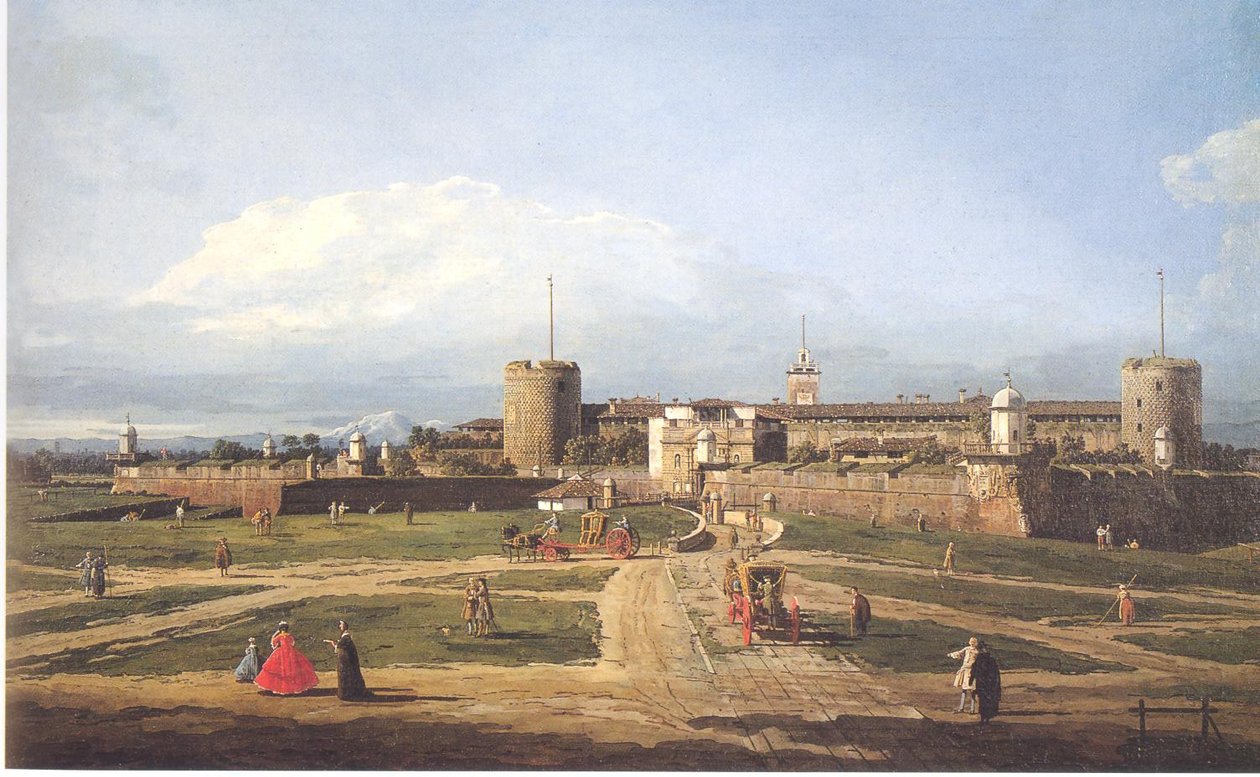 Hrad Sforzesco v Miláně od Bernardo Bellotto