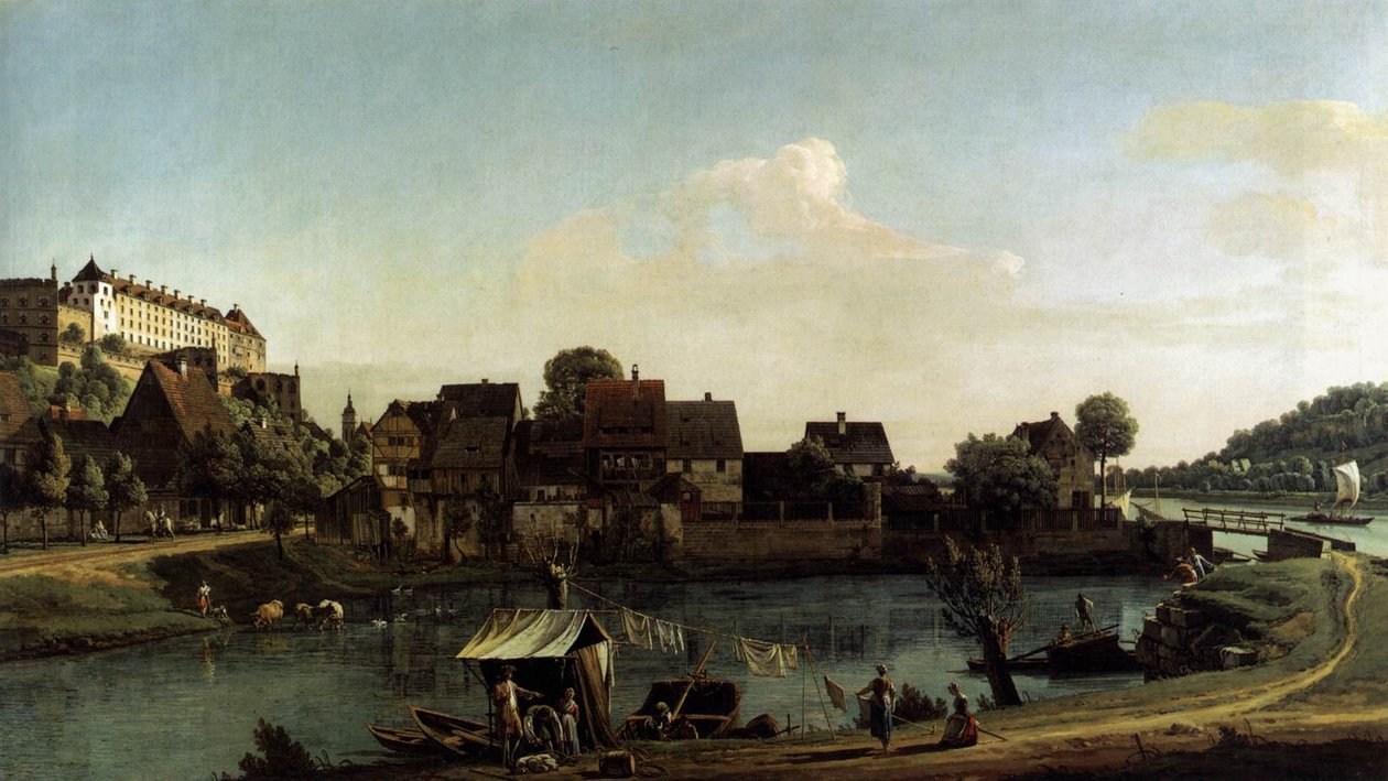 Pirna při pohledu z přístavního města od Bernardo Bellotto