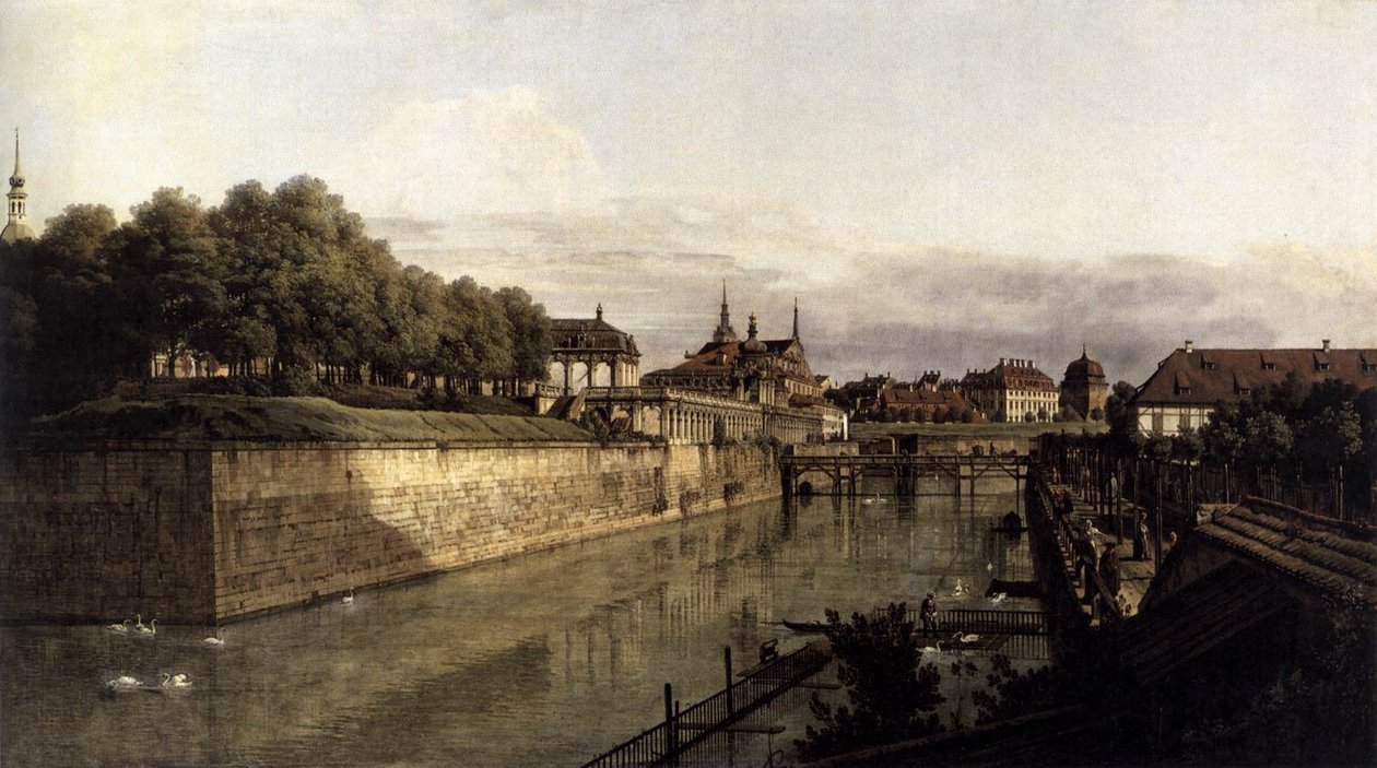 Příkop Zwinger v Drážďanech od Bernardo Bellotto
