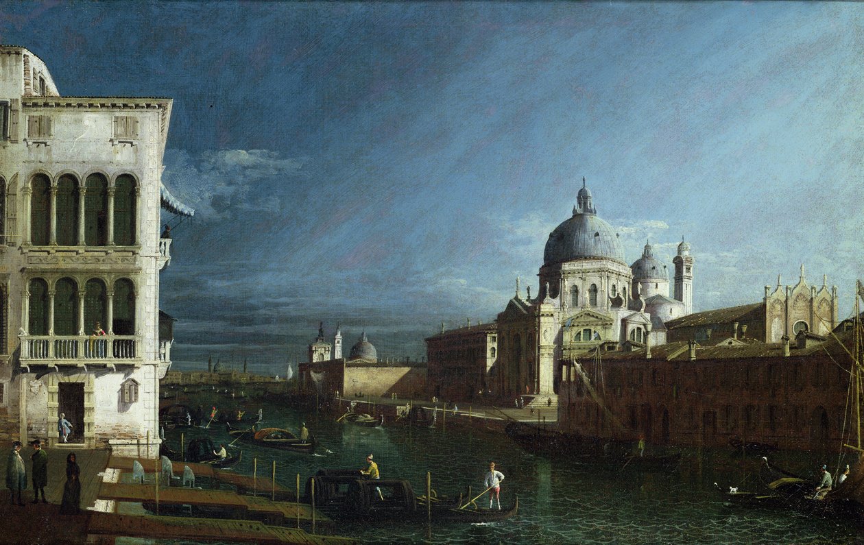 Molo hledící na západ s Dóžecím palácem v dálce (olej) od Bernardo Bellotto